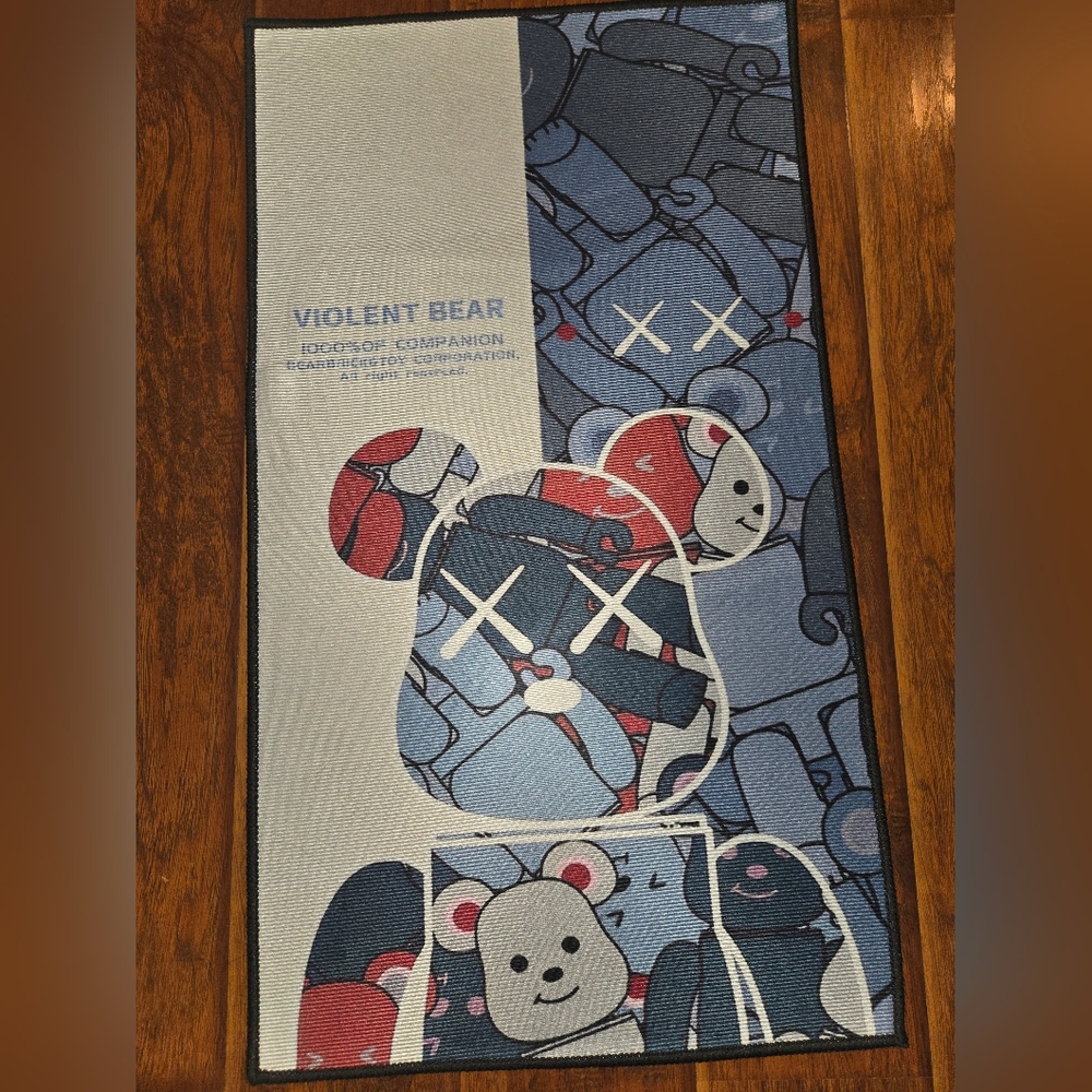 Bearbrick Kaws Custom Area Rug Tapestry Floor Mat - Picture 4 of 4